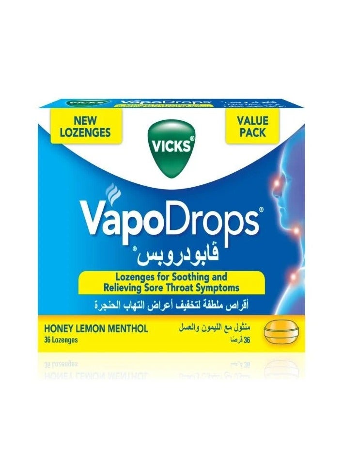Vicks Vapodrops Honey Lemon 36 Pcs - Image 1
